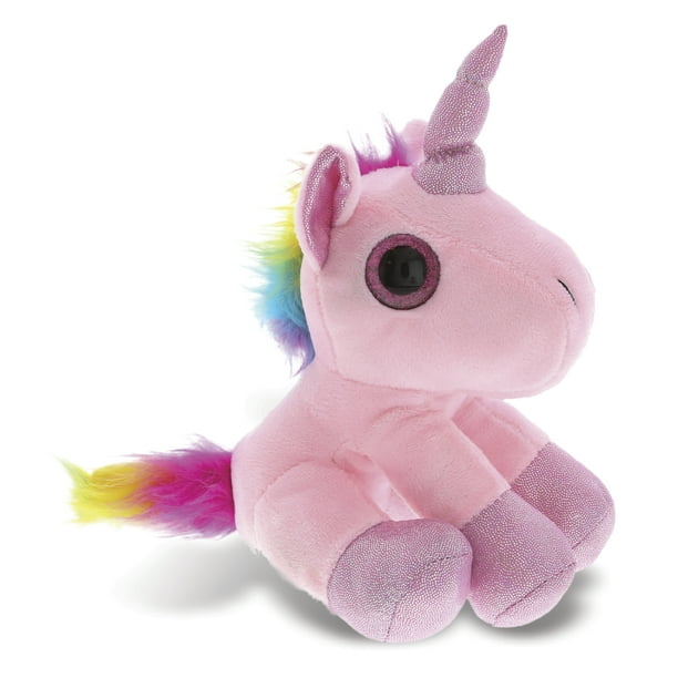 Lot Of 2 Small Unicorn Plush Pink White Rainbow Sparkle Stuffed Animal 
